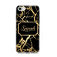 Personalised Gold Black Marble Name iPhone 8 Bumper Case on Silver iPhone