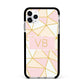 Personalised Gold Initials Geometric Apple iPhone 11 Pro Max in Silver with Black Impact Case