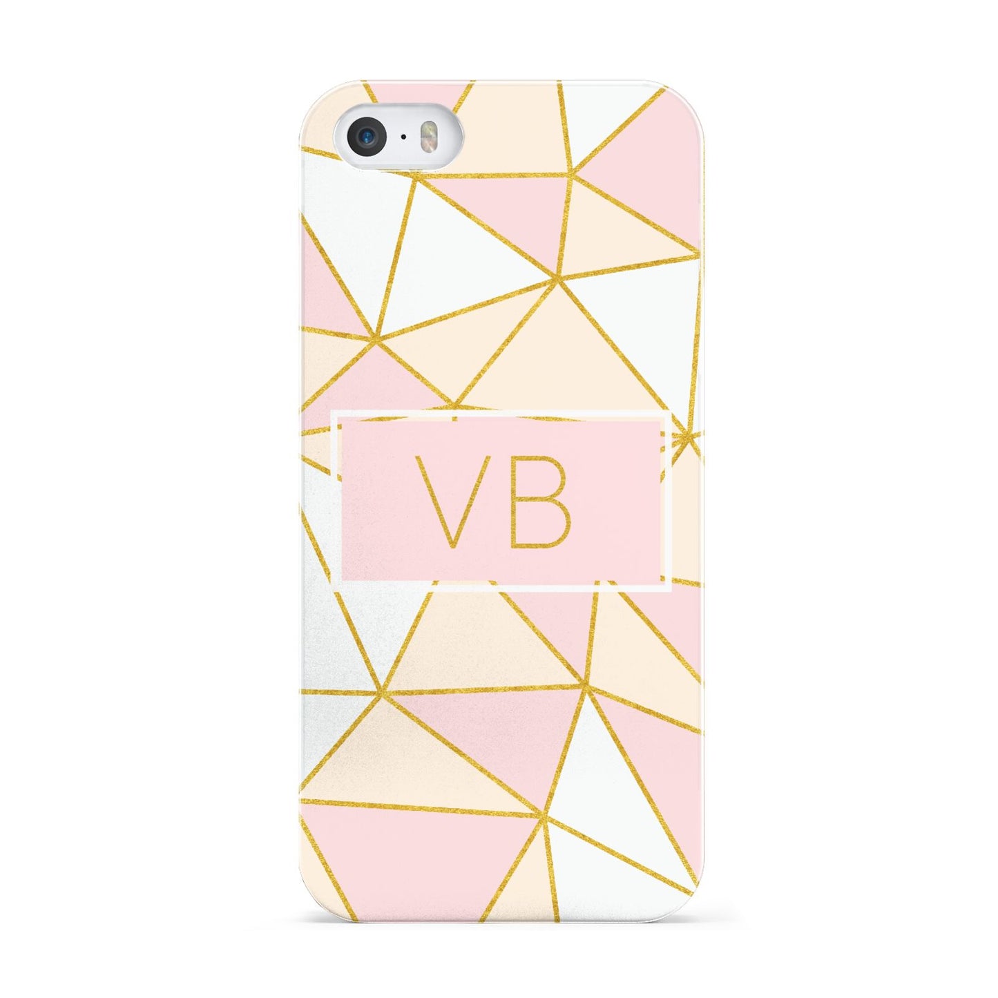 Personalised Gold Initials Geometric Apple iPhone 5 Case