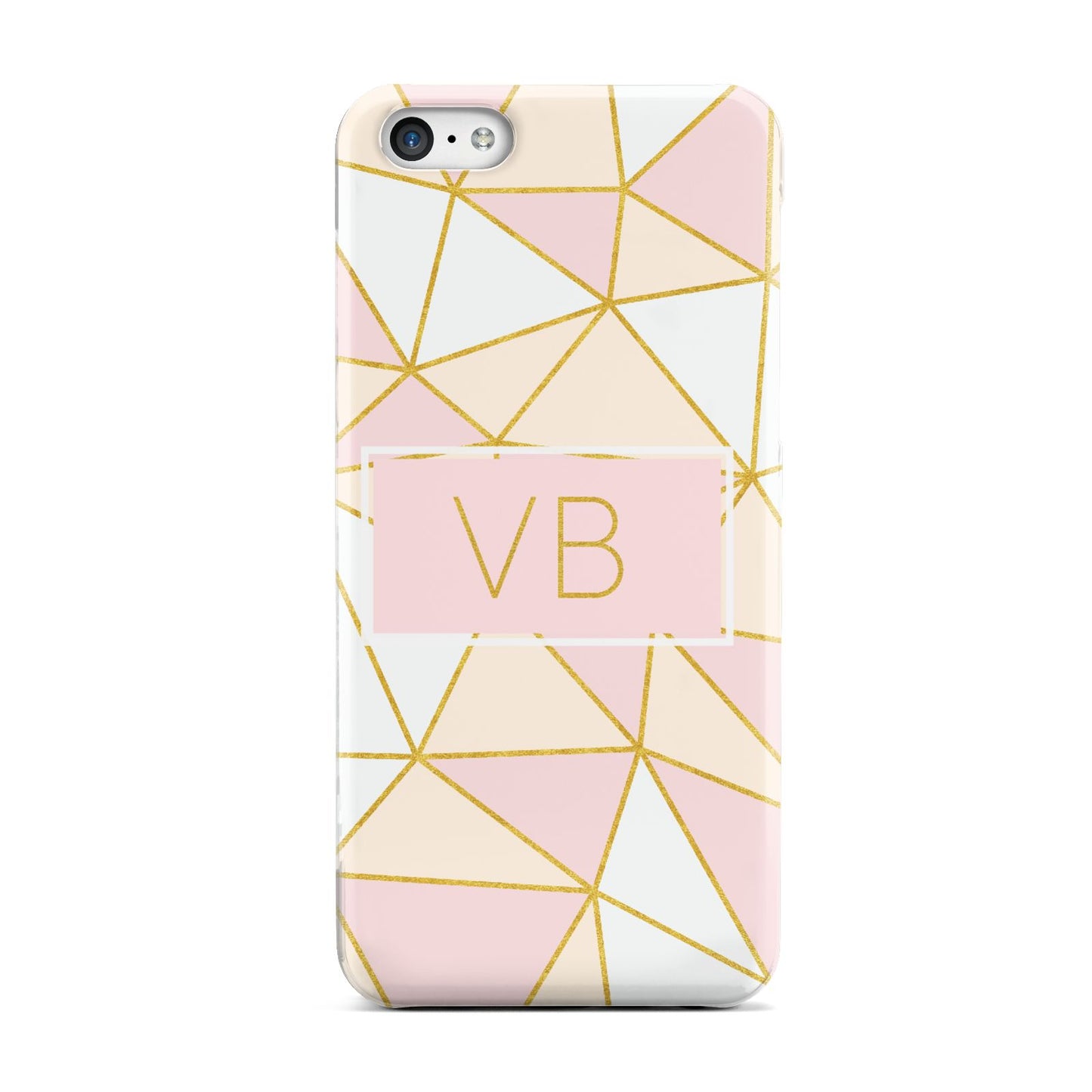 Personalised Gold Initials Geometric Apple iPhone 5c Case