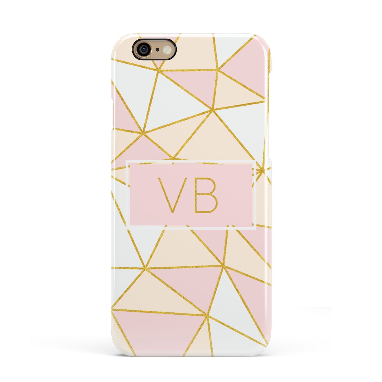 Personalised Gold Initials Geometric Apple iPhone 6 3D Snap Case