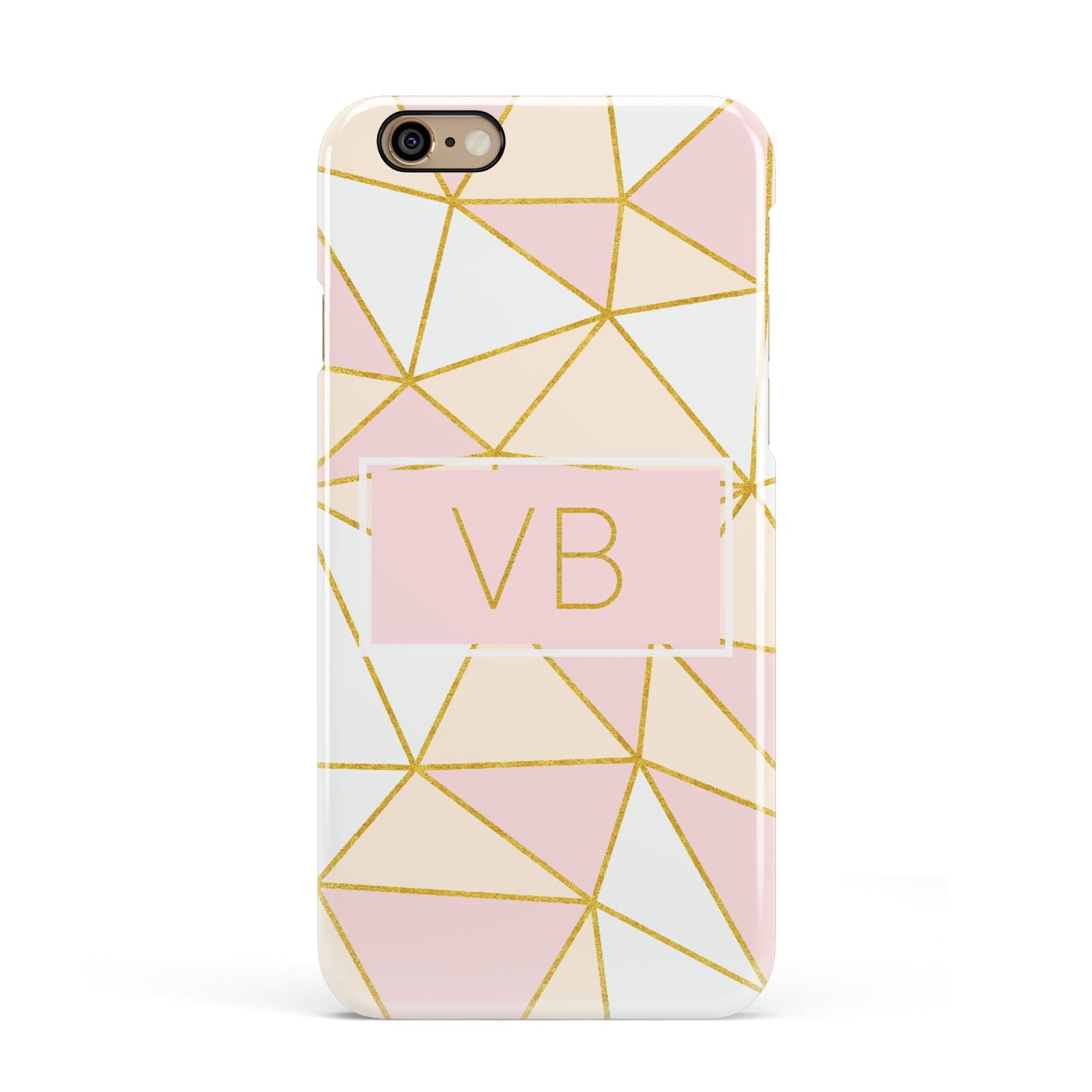 Personalised Gold Initials Geometric Apple iPhone 6 3D Snap Case