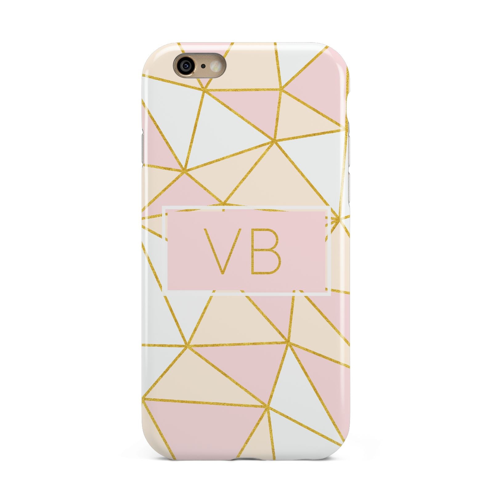 Personalised Gold Initials Geometric Apple iPhone 6 3D Tough Case
