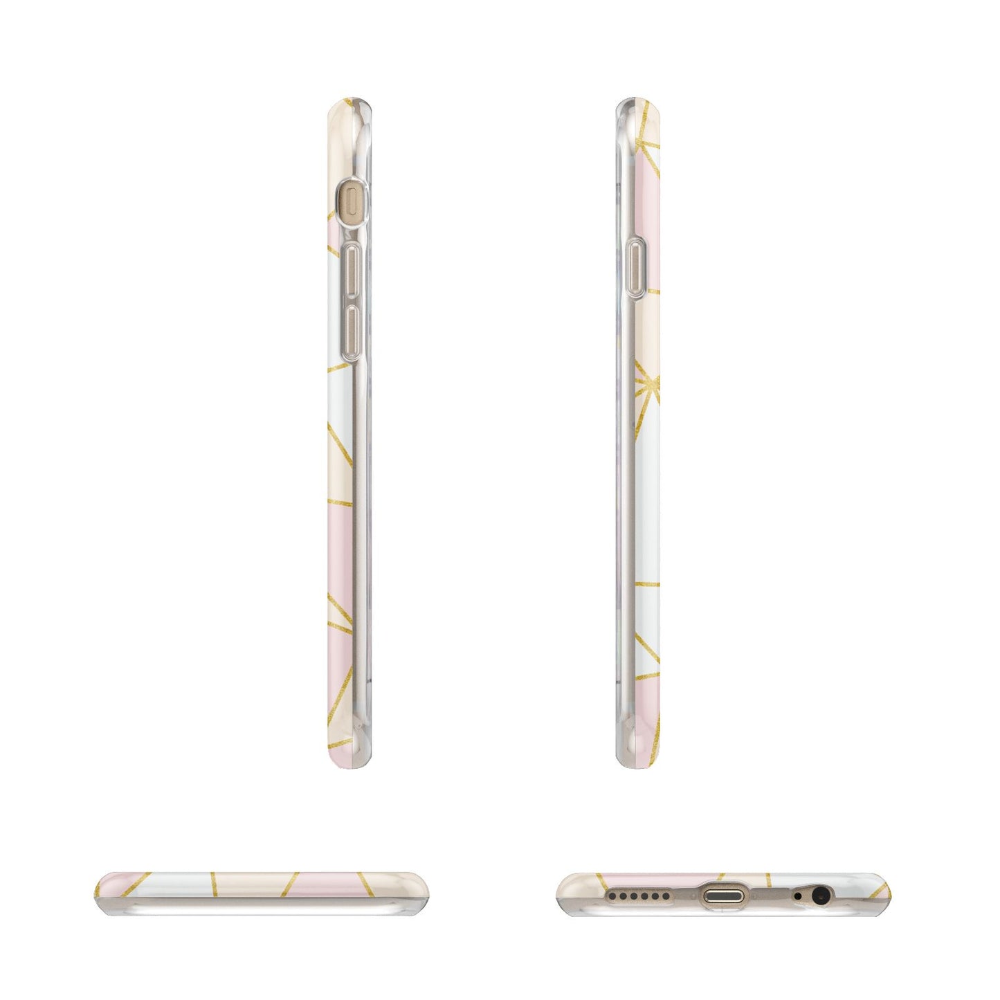 Personalised Gold Initials Geometric Apple iPhone 6 3D Wrap Tough Case Alternative Image Angles