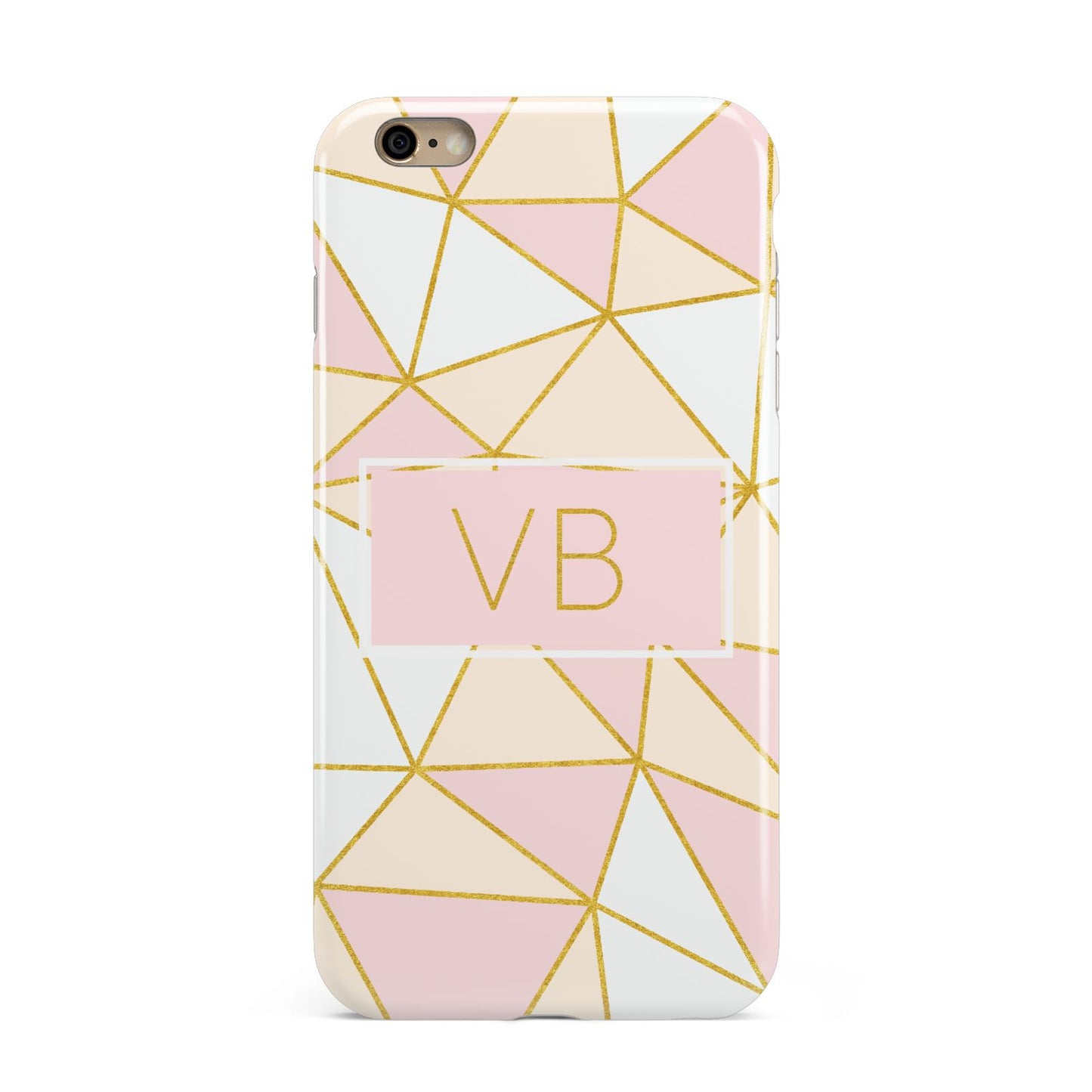 Personalised Gold Initials Geometric Apple iPhone 6 Plus 3D Tough Case