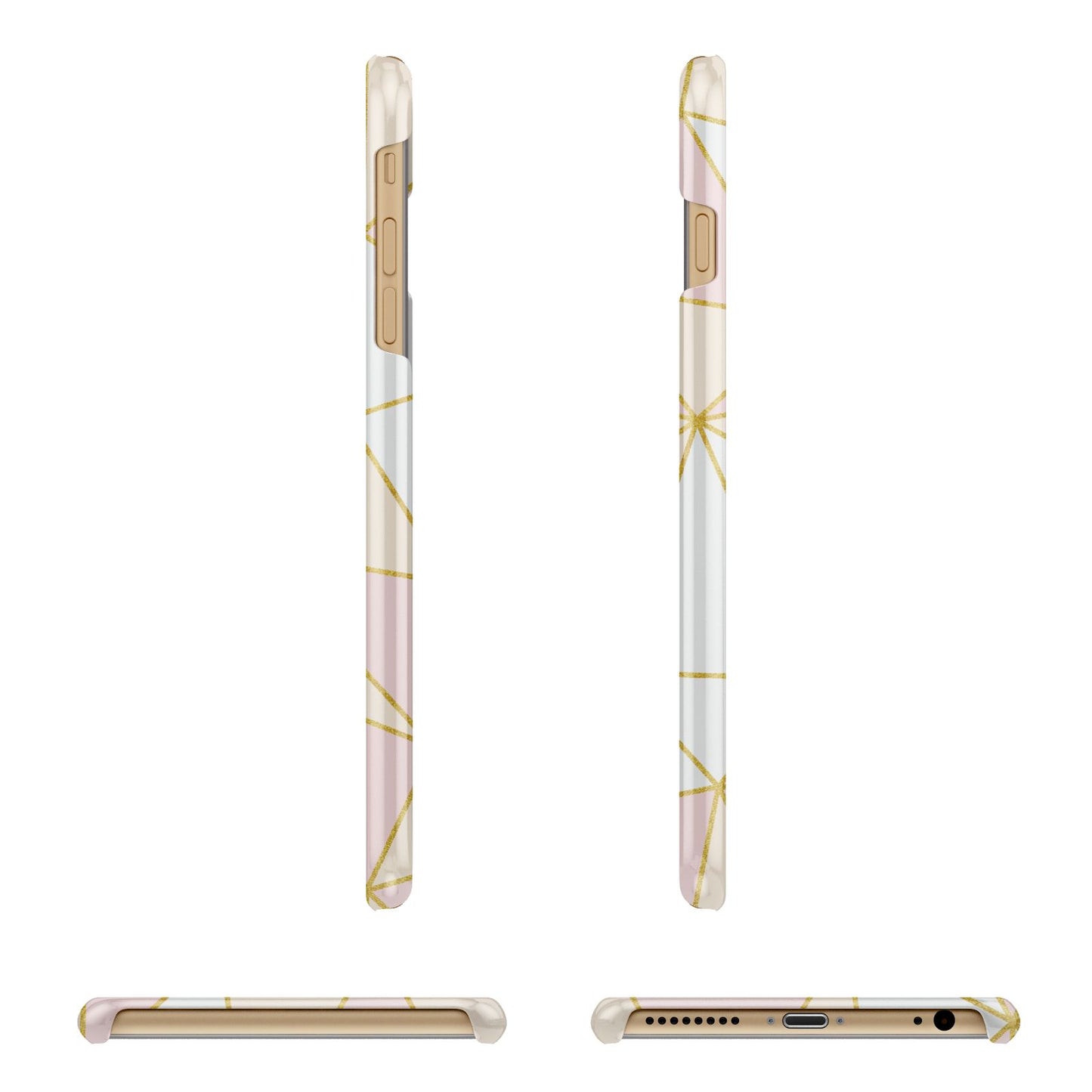 Personalised Gold Initials Geometric Apple iPhone 6 Plus 3D Wrap Snap Case Angled Images