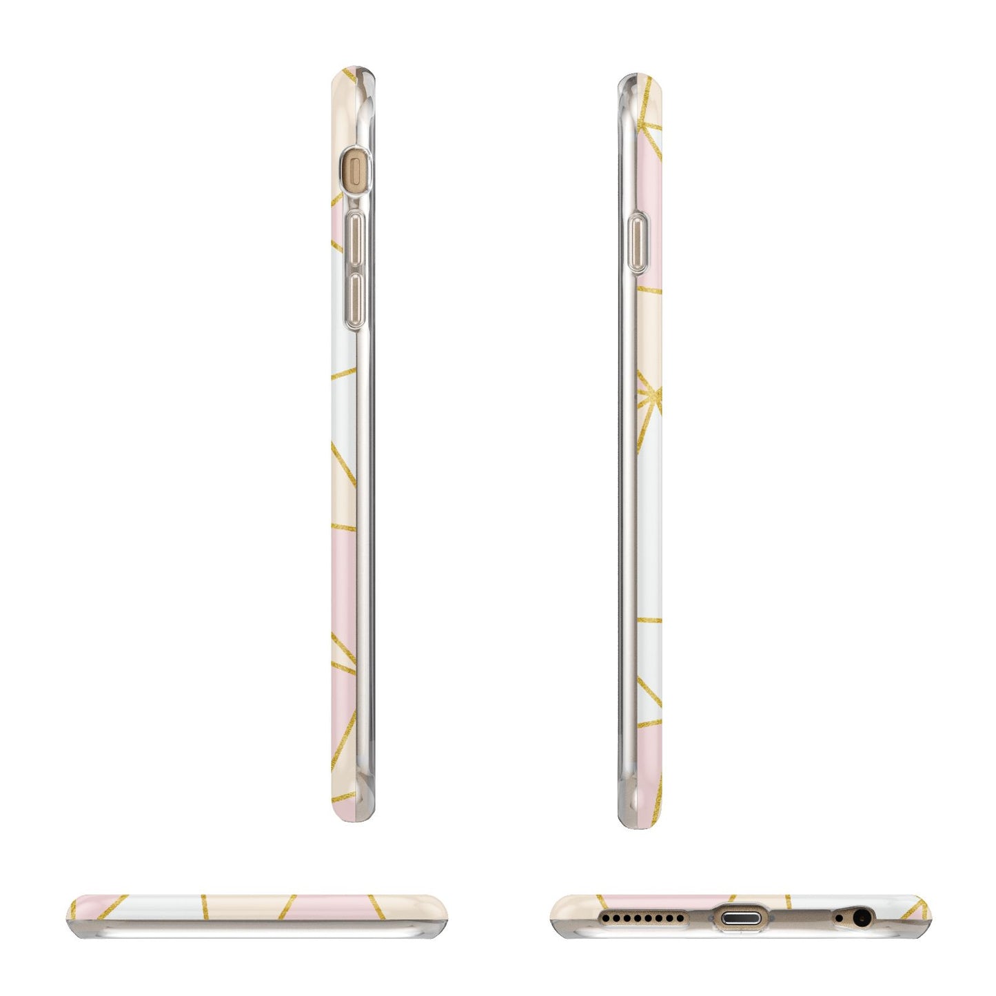 Personalised Gold Initials Geometric Apple iPhone 6 Plus 3D Wrap Tough Case Alternative Image Angles