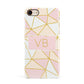 Personalised Gold Initials Geometric Apple iPhone 7 8 3D Snap Case