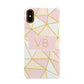 Personalised Gold Initials Geometric Apple iPhone XS 3D Snap Case