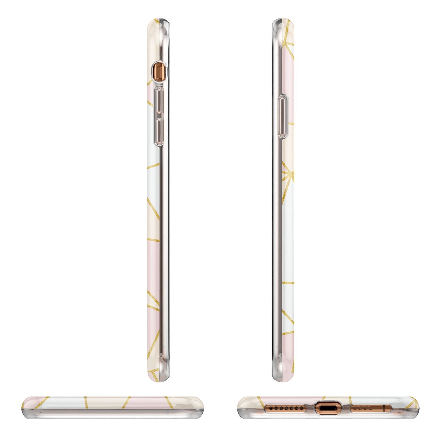 Personalised Gold Initials Geometric Apple iPhone XS Max 3D Wrap Tough Case Alternative Image Angles