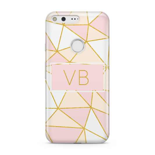 Personalised Gold Initials Geometric Google Pixel Case
