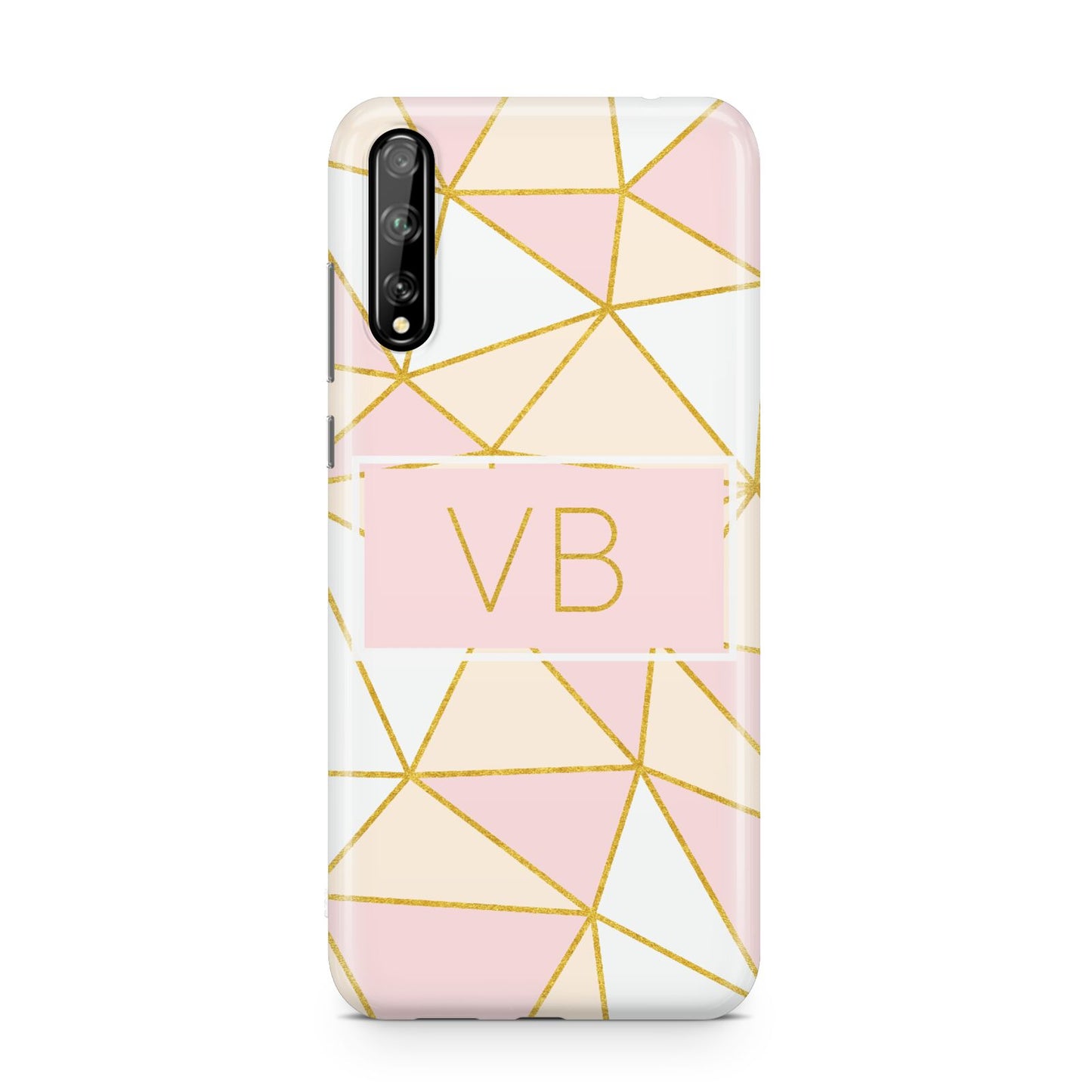 Personalised Gold Initials Geometric Huawei Enjoy 10s Phone Case