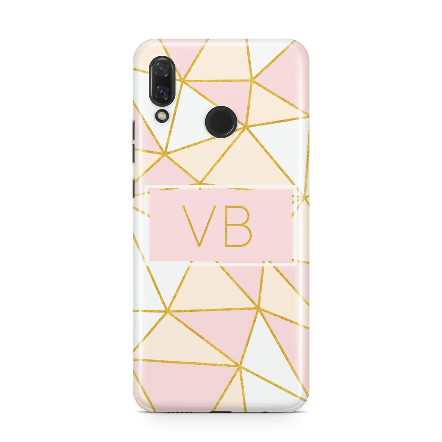 Personalised Gold Initials Geometric Huawei Nova 3 Phone Case