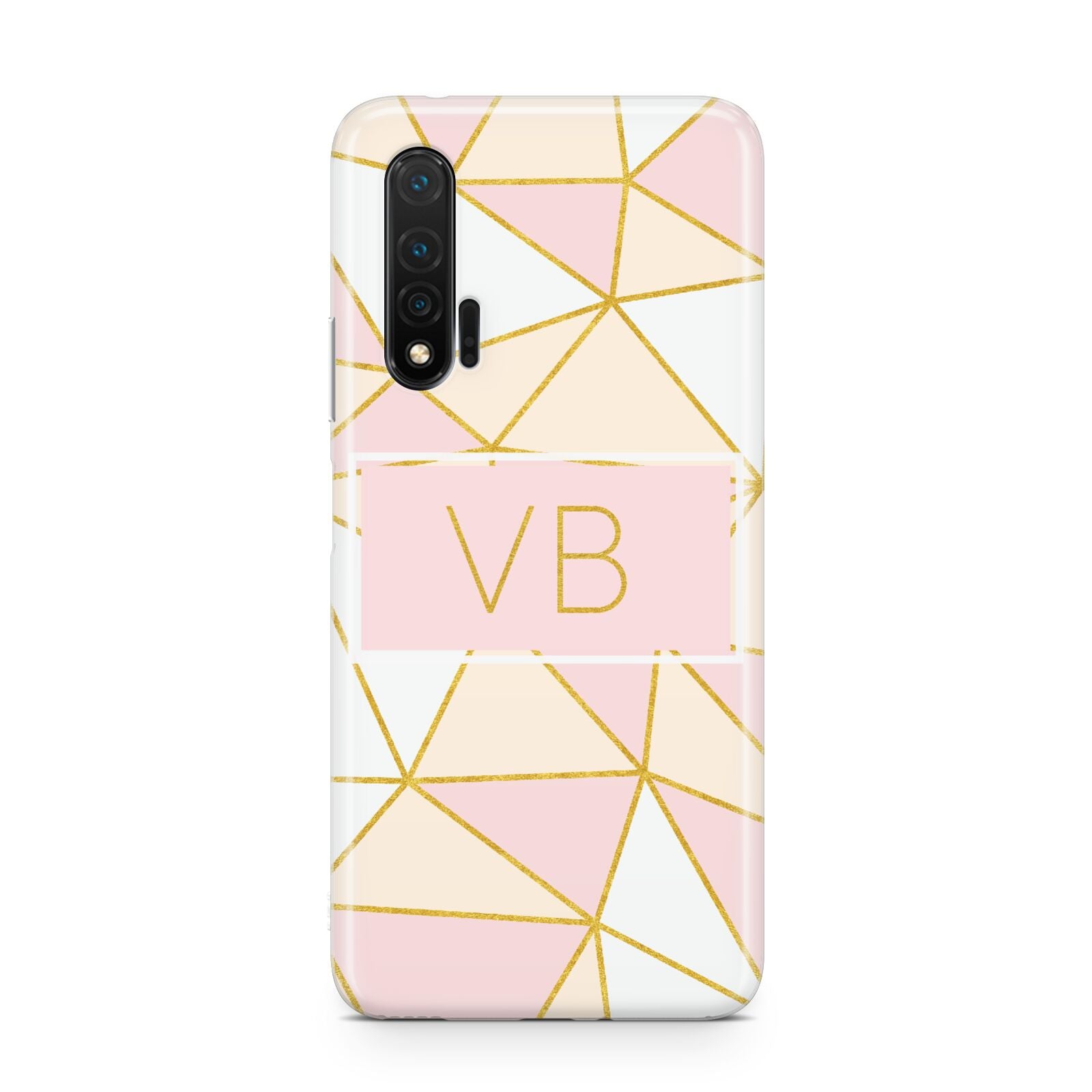 Personalised Gold Initials Geometric Huawei Nova 6 Phone Case
