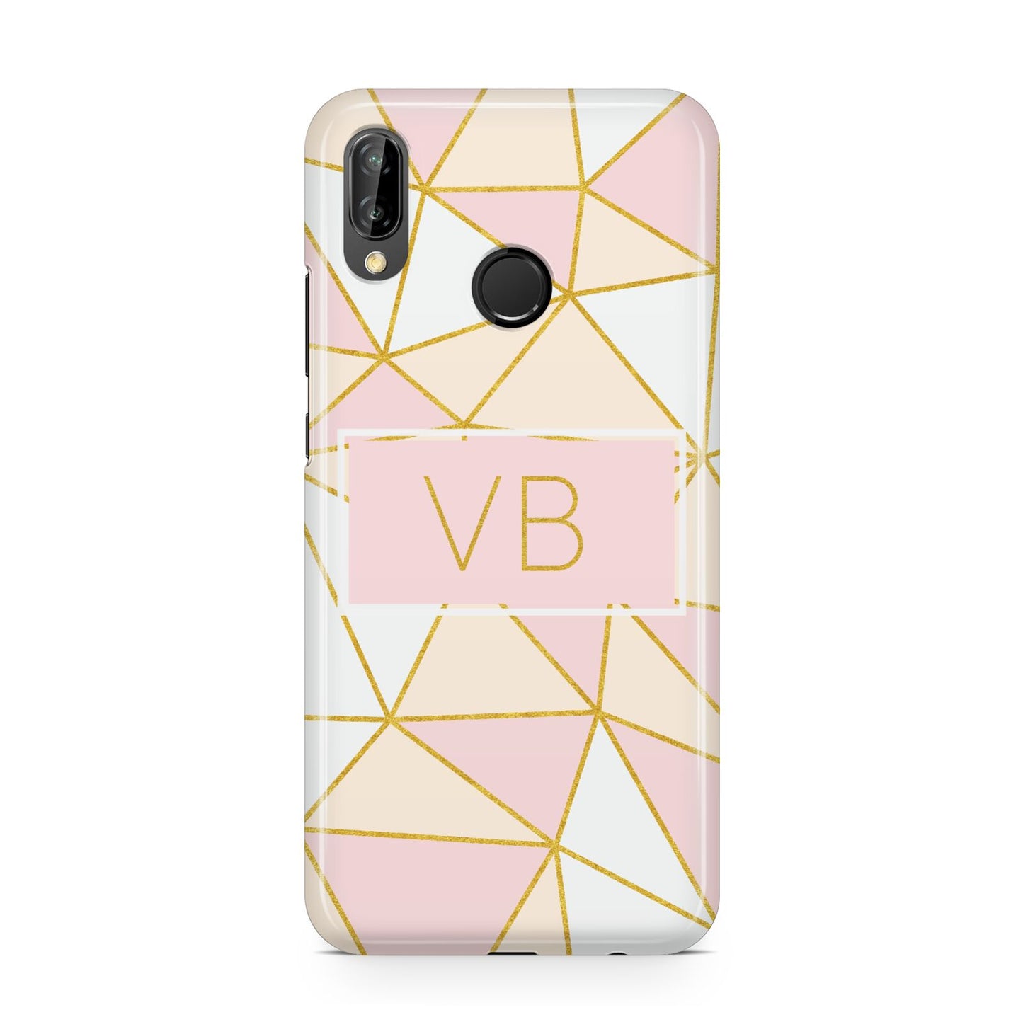Personalised Gold Initials Geometric Huawei P20 Lite Phone Case