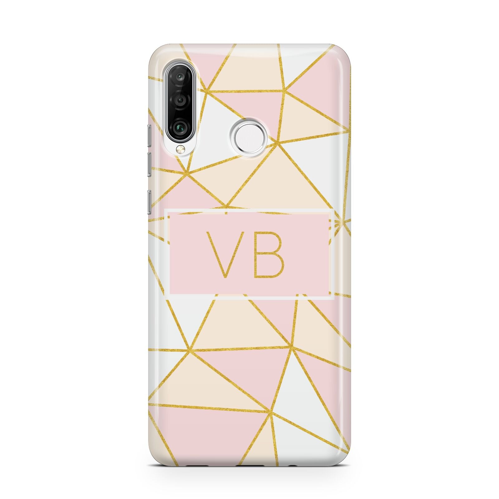 Personalised Gold Initials Geometric Huawei P30 Lite Phone Case