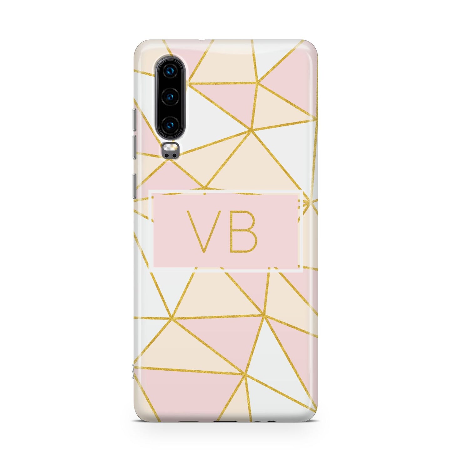 Personalised Gold Initials Geometric Huawei P30 Phone Case