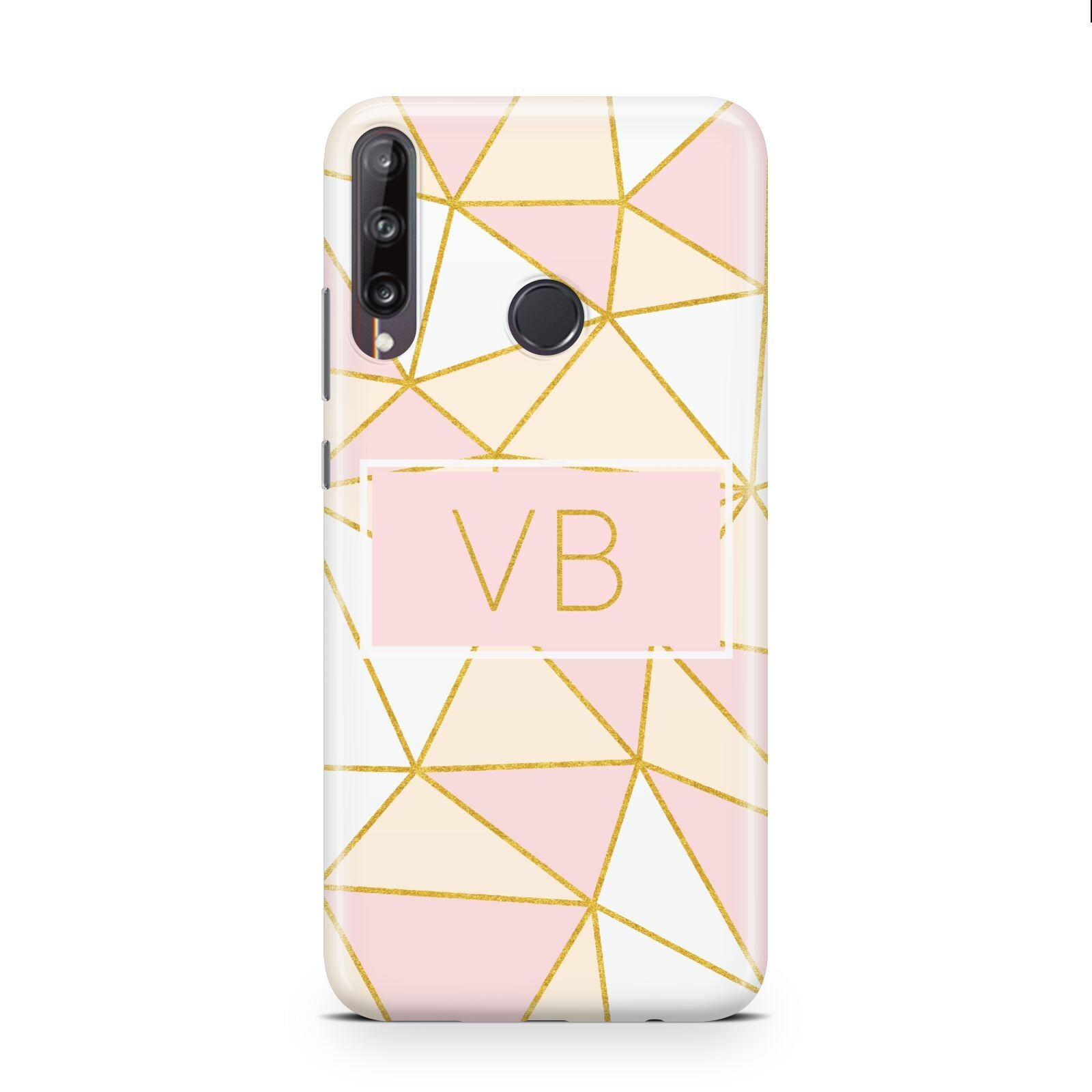 Personalised Gold Initials Geometric Huawei P40 Lite E Phone Case