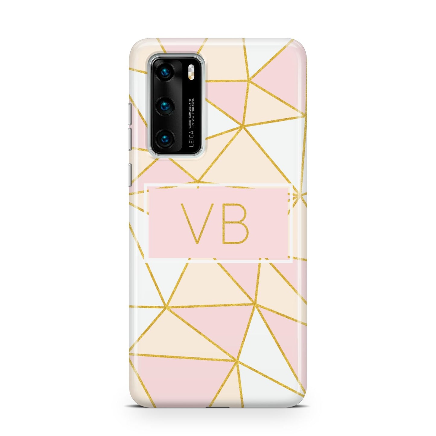 Personalised Gold Initials Geometric Huawei P40 Phone Case