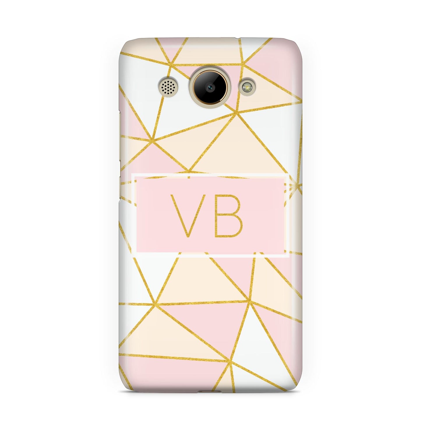 Personalised Gold Initials Geometric Huawei Y3 2017