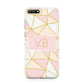 Personalised Gold Initials Geometric Huawei Y6 2018