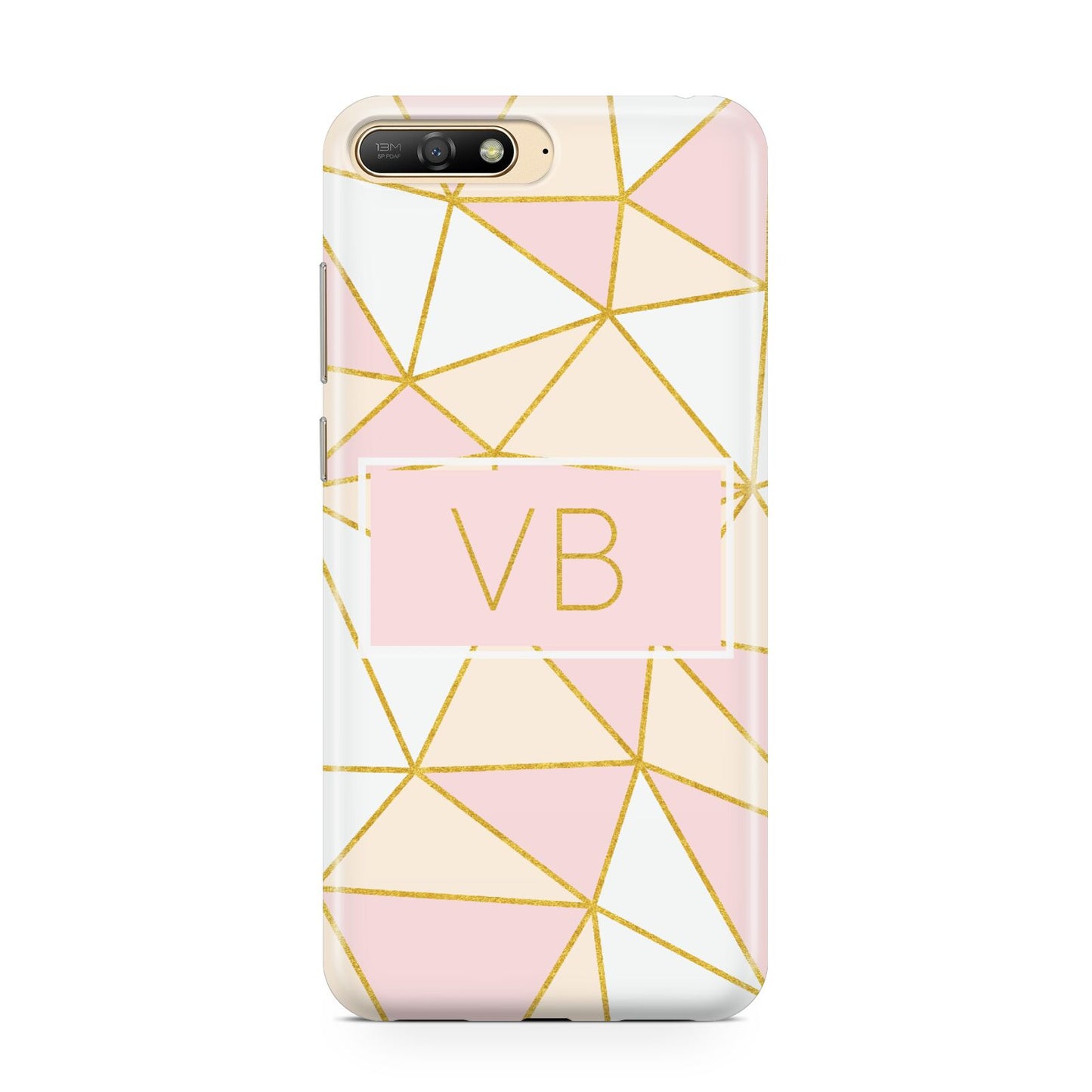 Personalised Gold Initials Geometric Huawei Y6 2018