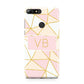 Personalised Gold Initials Geometric Huawei Y7 2018