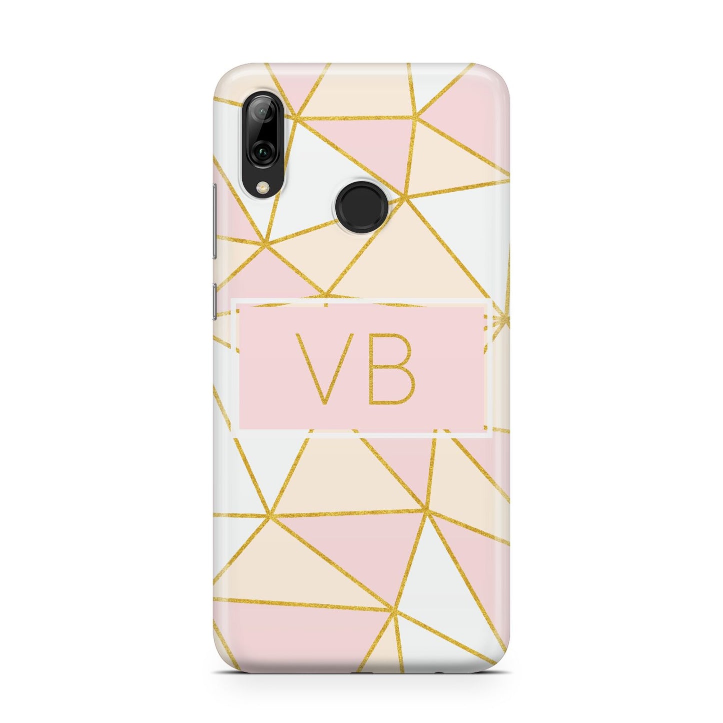 Personalised Gold Initials Geometric Huawei Y7 2019
