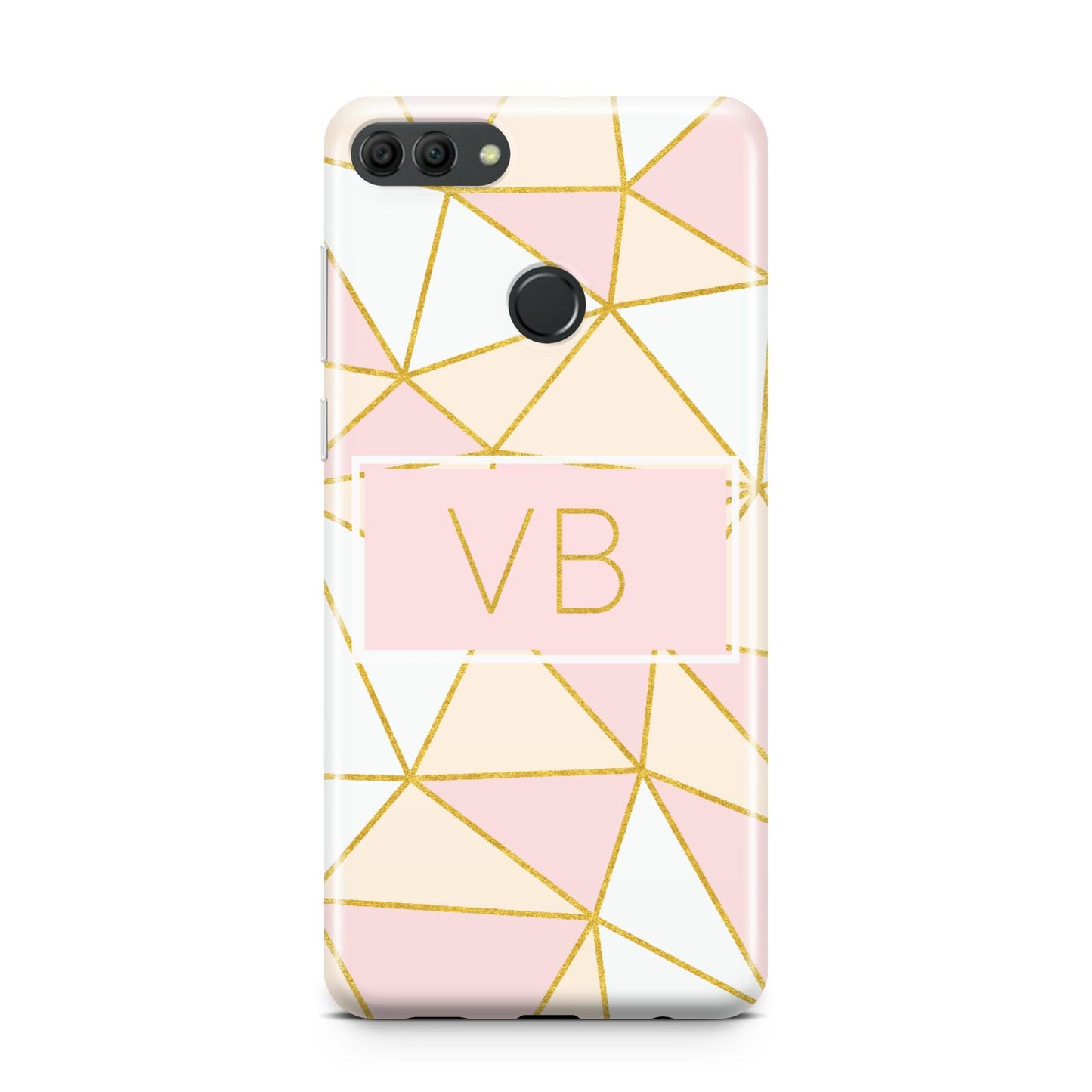 Personalised Gold Initials Geometric Huawei Y9 2018