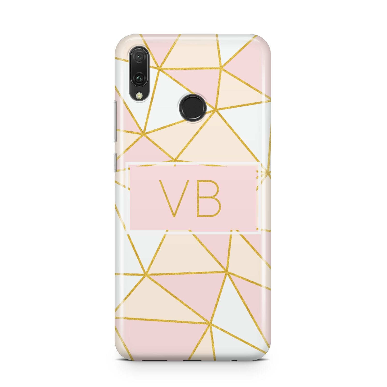 Personalised Gold Initials Geometric Huawei Y9 2019