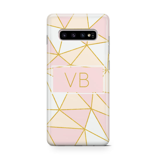 Personalised Gold Initials Geometric Protective Samsung Galaxy Case