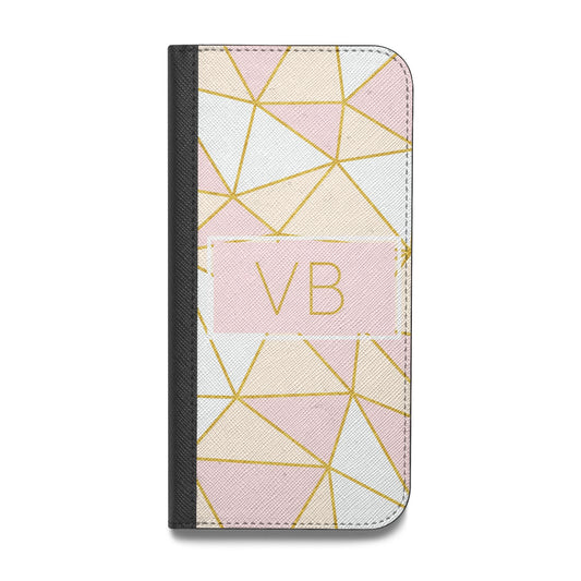 Personalised Gold Initials Geometric Vegan Leather Flip iPhone Case