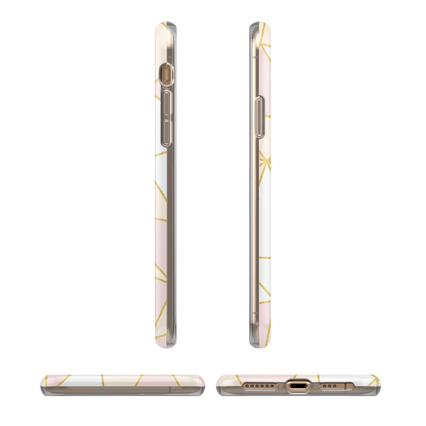 Personalised Gold Initials Geometric iPhone 11 3D Tough Case Angle Images