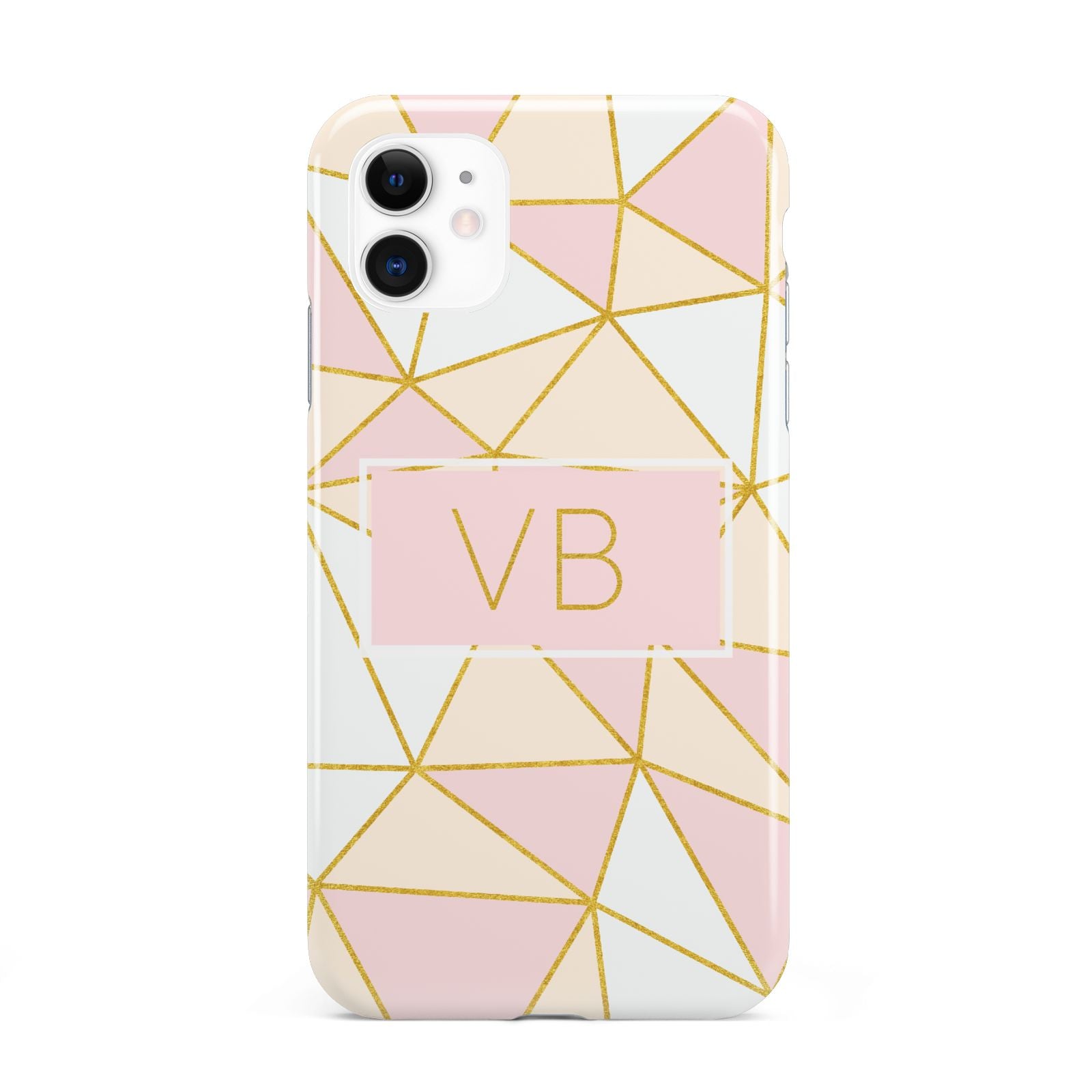 Personalised Gold Initials Geometric iPhone 11 3D Tough Case