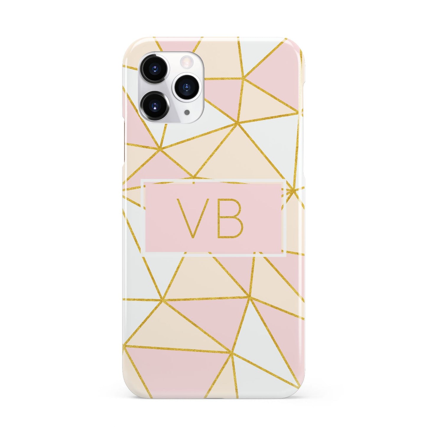 Personalised Gold Initials Geometric iPhone 11 Pro 3D Snap Case