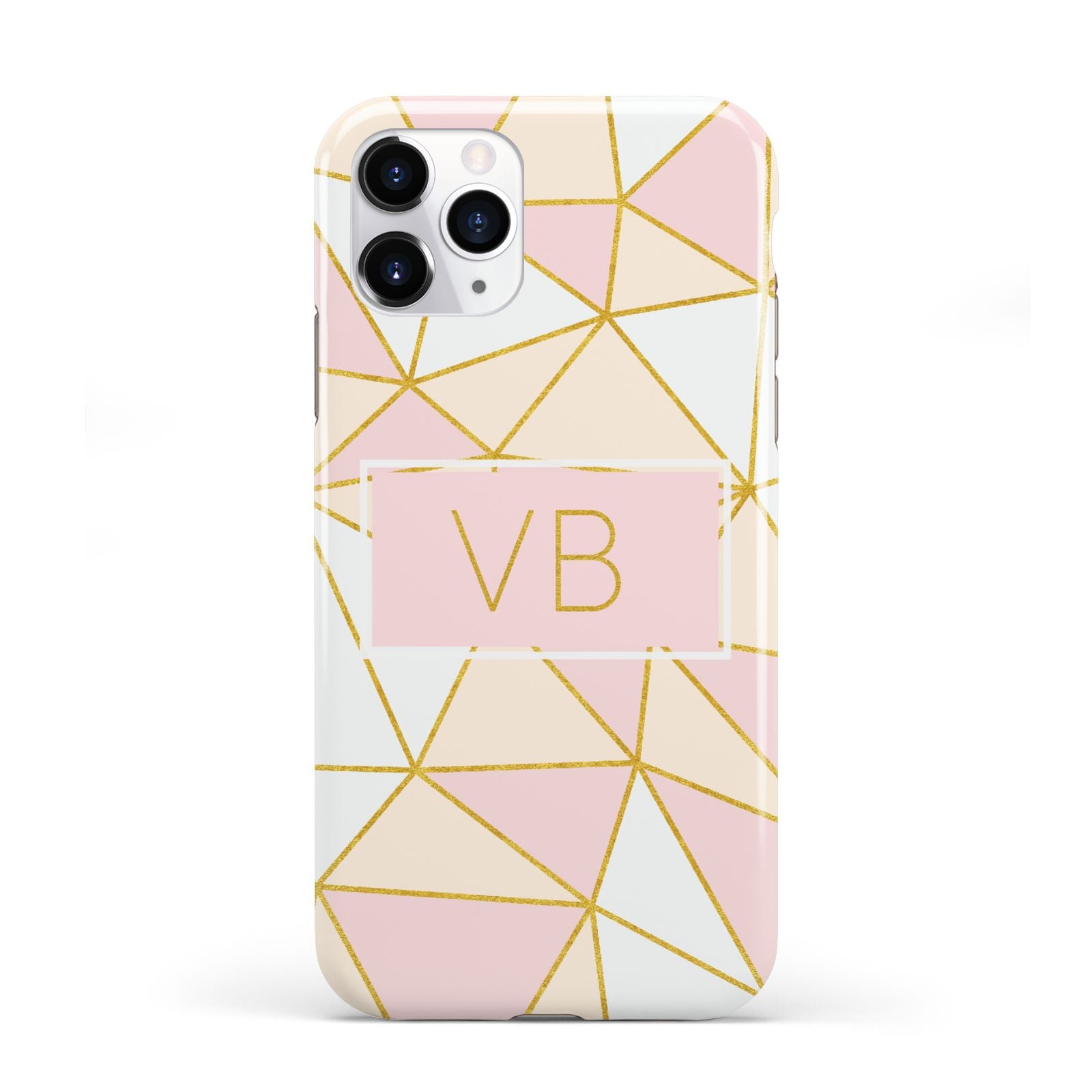 Personalised Gold Initials Geometric iPhone 11 Pro 3D Tough Case