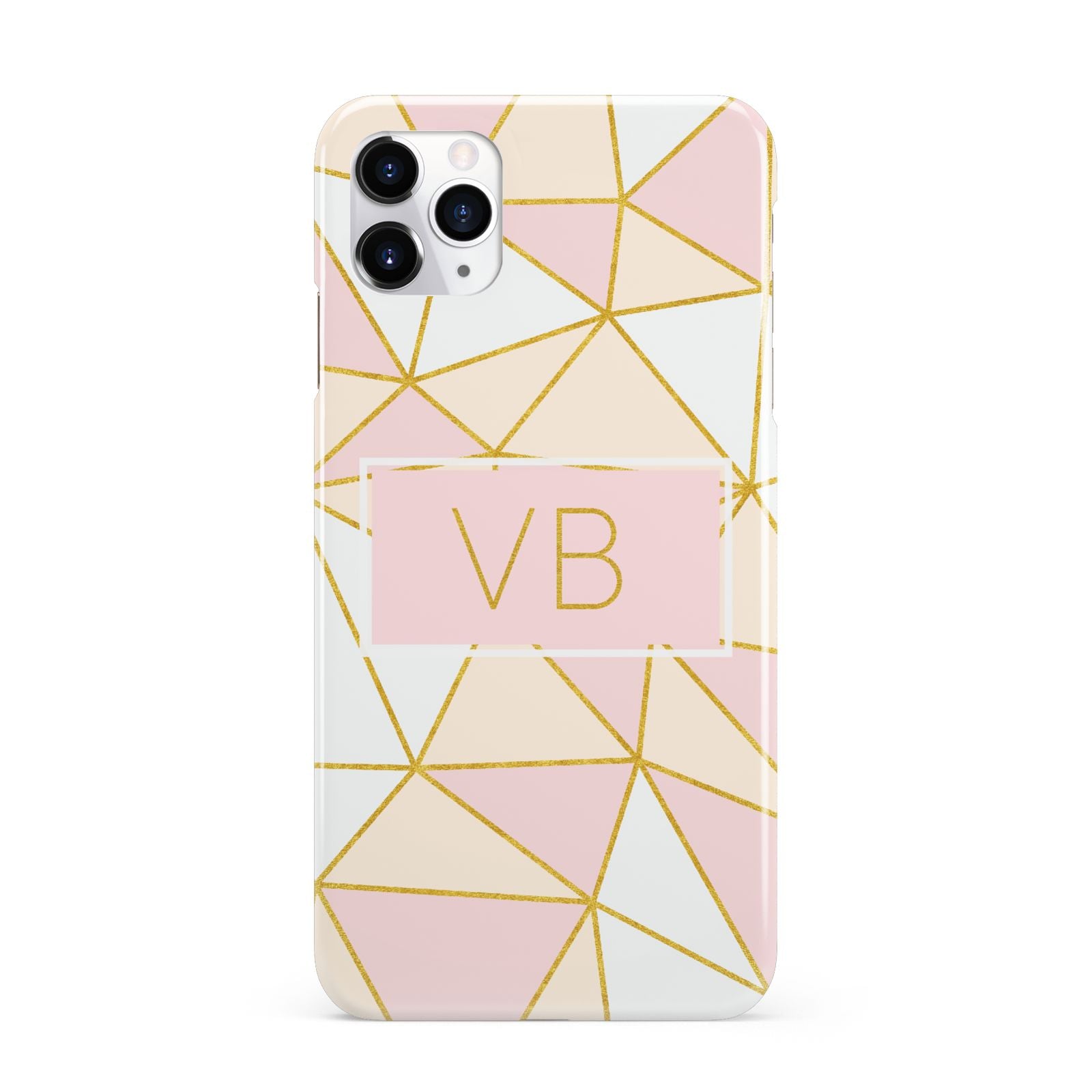 Personalised Gold Initials Geometric iPhone 11 Pro Max 3D Snap Case