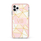 Personalised Gold Initials Geometric iPhone 11 Pro Max Impact Pink Edge Case