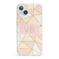 Personalised Gold Initials Geometric iPhone 13 Clear Bumper Case