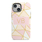 Personalised Gold Initials Geometric iPhone 13 Mini Full Wrap 3D Tough Case