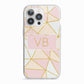 Personalised Gold Initials Geometric iPhone 13 Pro TPU Impact Case with White Edges