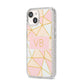 Personalised Gold Initials Geometric iPhone 14 Glitter Tough Case Starlight Angled Image