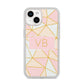 Personalised Gold Initials Geometric iPhone 14 Glitter Tough Case Starlight