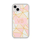 Personalised Gold Initials Geometric iPhone 14 Plus Glitter Tough Case Starlight