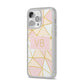 Personalised Gold Initials Geometric iPhone 14 Pro Max Clear Tough Case Silver Angled Image