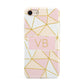 Personalised Gold Initials Geometric iPhone 8 3D Tough Case on Gold Phone