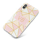 Personalised Gold Initials Geometric iPhone X Bumper Case on Silver iPhone