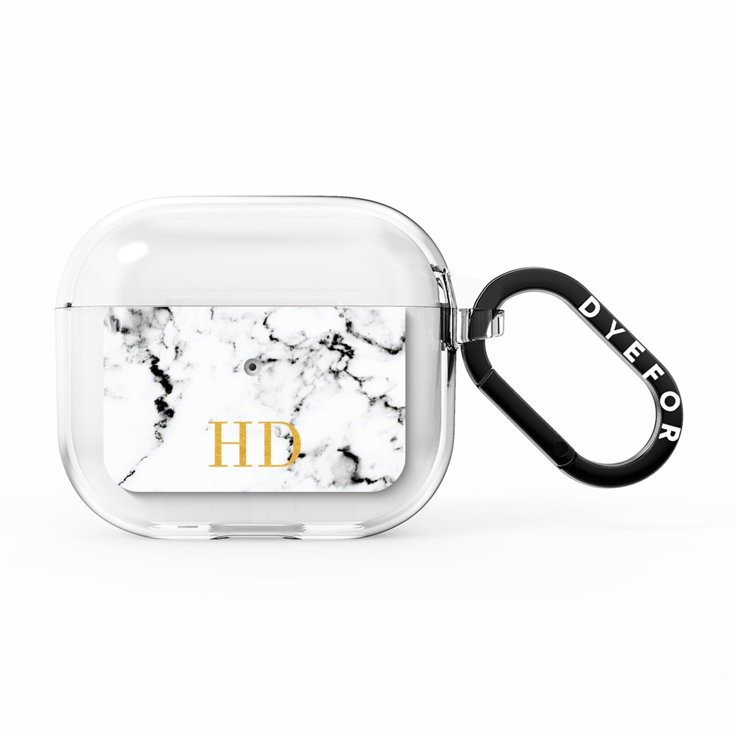 Personalised Gold Initials Marble New AirPods Clear Case 3rd Gen