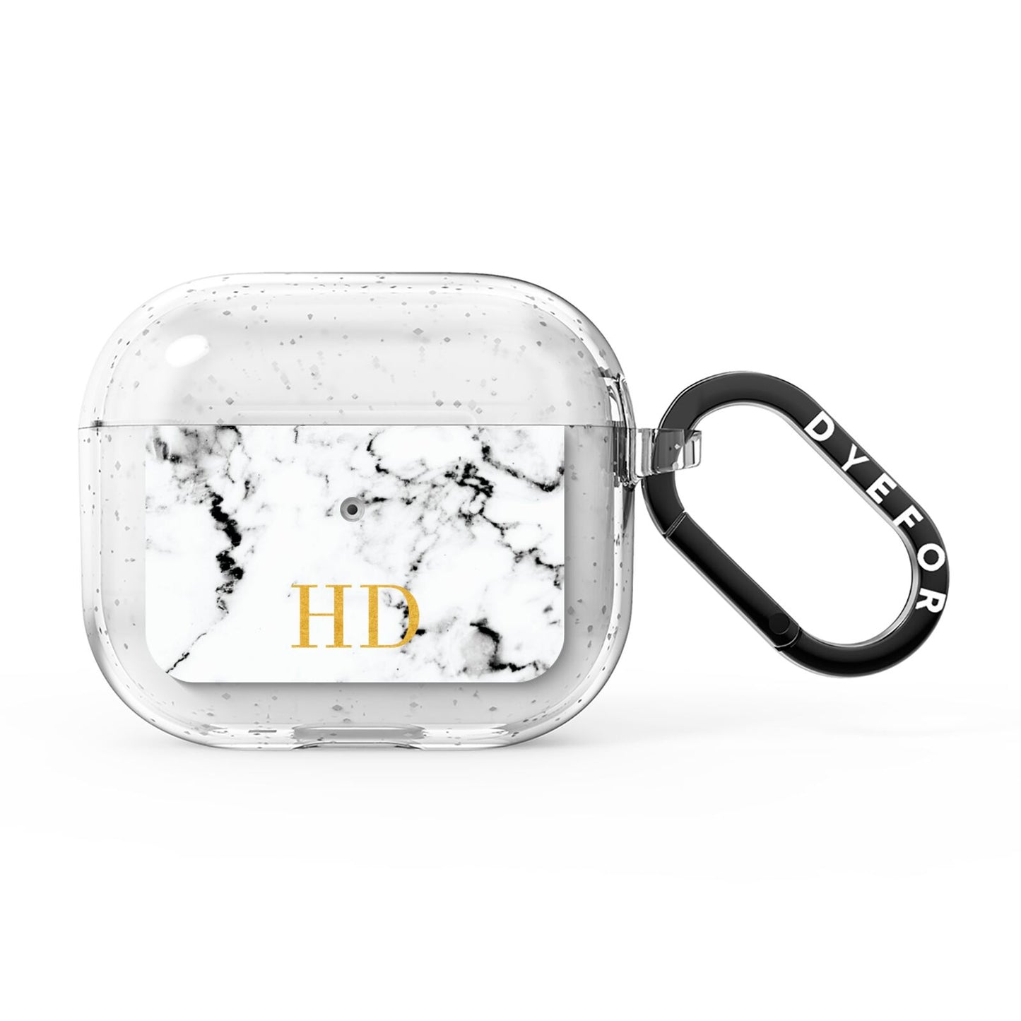 Personalised Gold Initials Marble New AirPods Glitter Case 3rd Gen