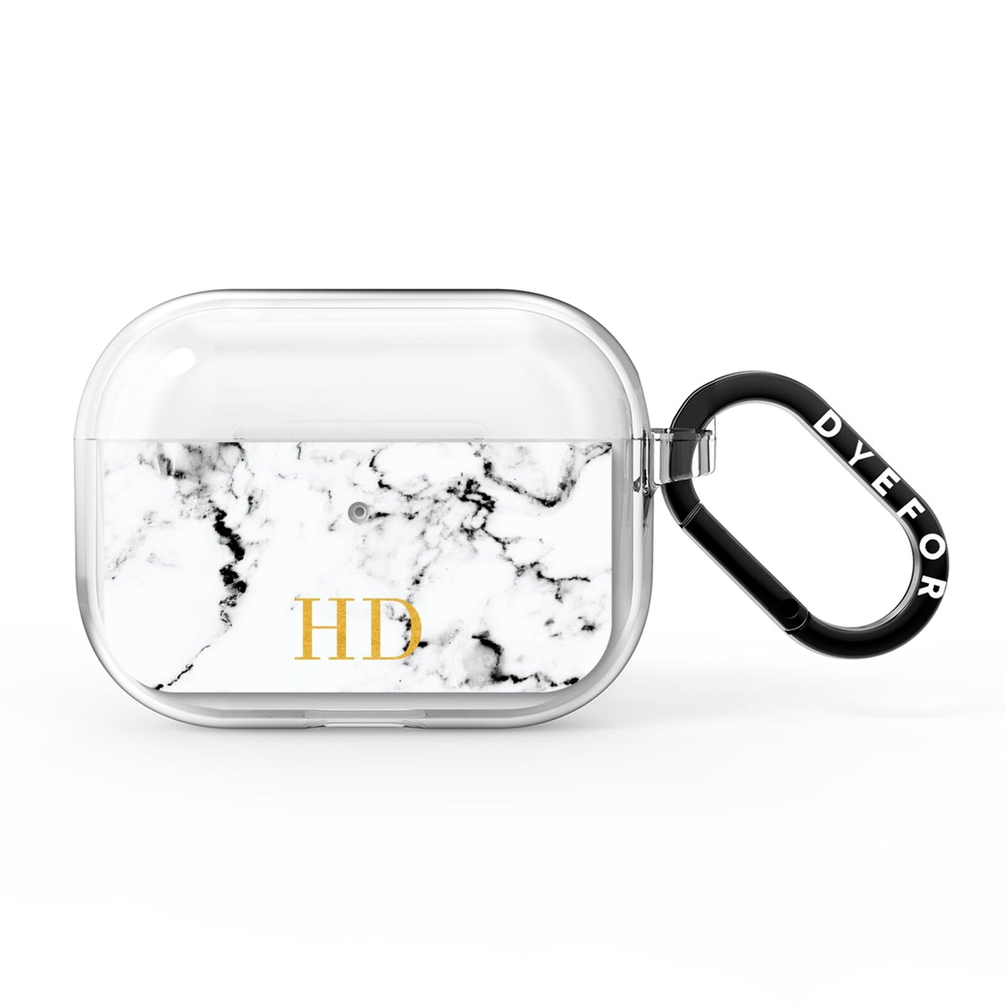 Personalised Gold Initials Marble New AirPods Pro Clear Case